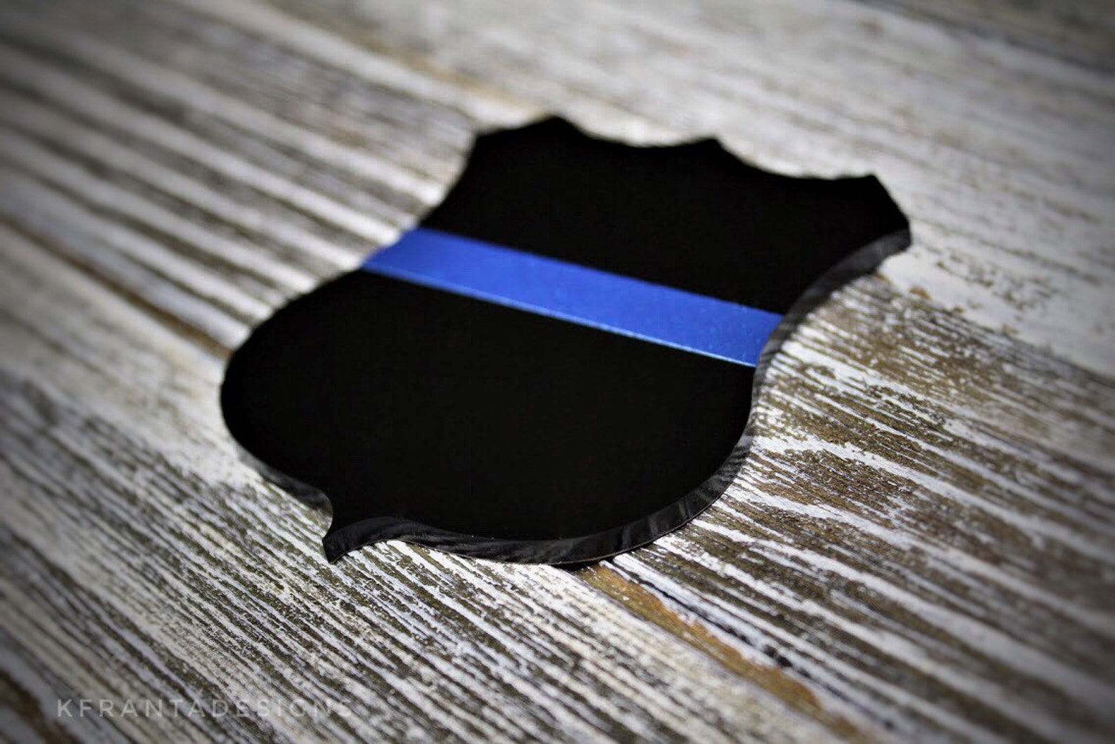 Thin Blue Line Badge Shape Ornament Law Enforcement Police Etsy