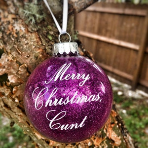 Merry Christmas Cunt Funny Ornament Dirty Santa Gag Gift Obscene White Elephant Gift Exchange Mature Inappropriate Gift for Friend Coworker