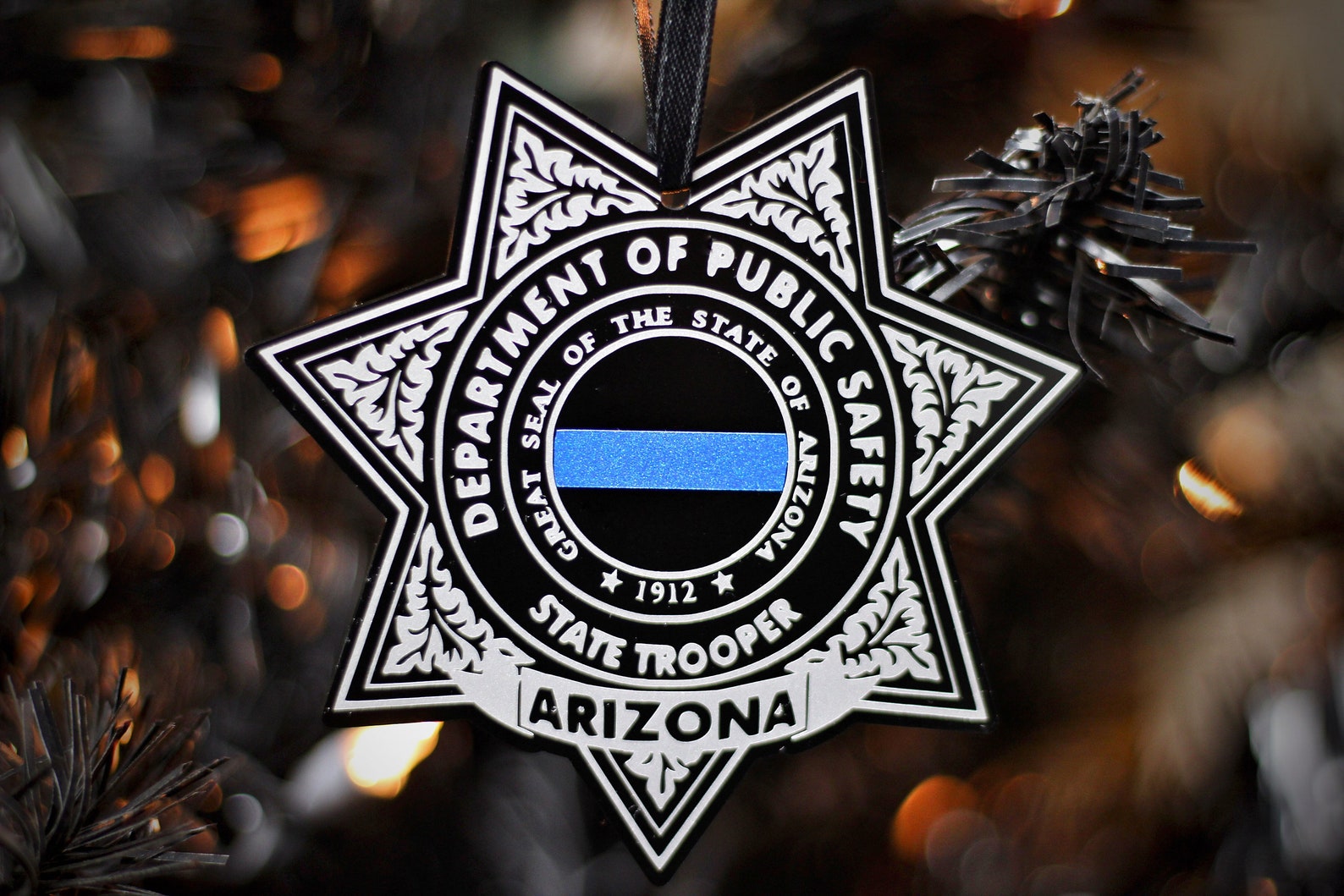 Arizona Highway Patrol Thin Blue Line Ornament Law Enforcement Trooper ...