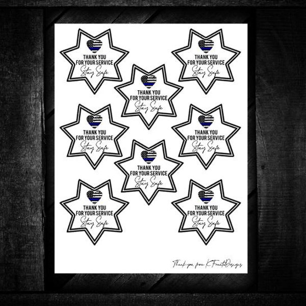Thin Blue Line Thank You Printable Etsy Thin Blue Line Thank You Printable Etsy