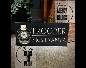 Personalized Metal Police Sign, Name Plaque, Gift for Police Officer, Deputy, Trooper, K9, Metal Door Name Plate, Law Enforcement Gift