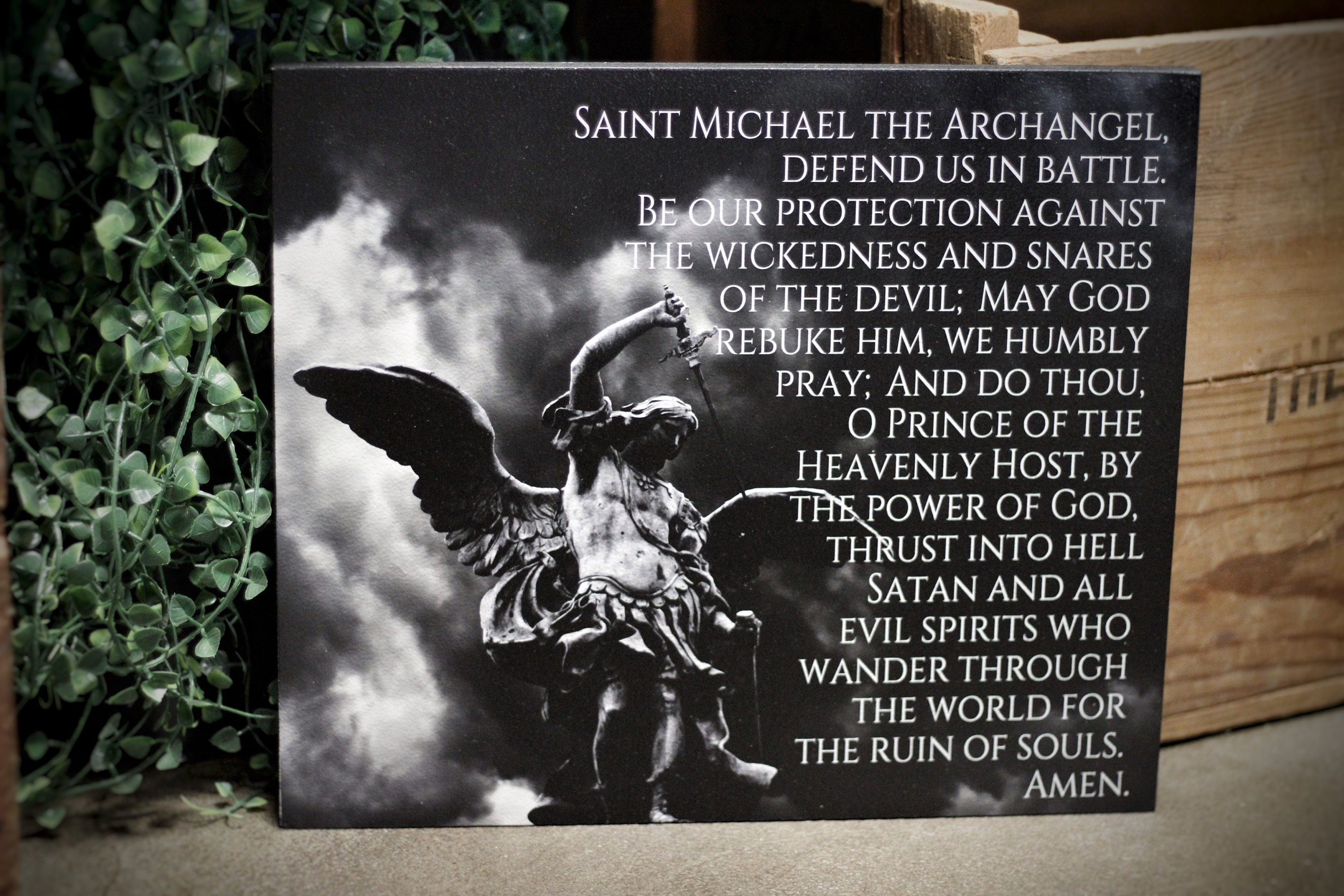 Saint Michael Prayer Wood Sign for Law Enforcement Archangel of