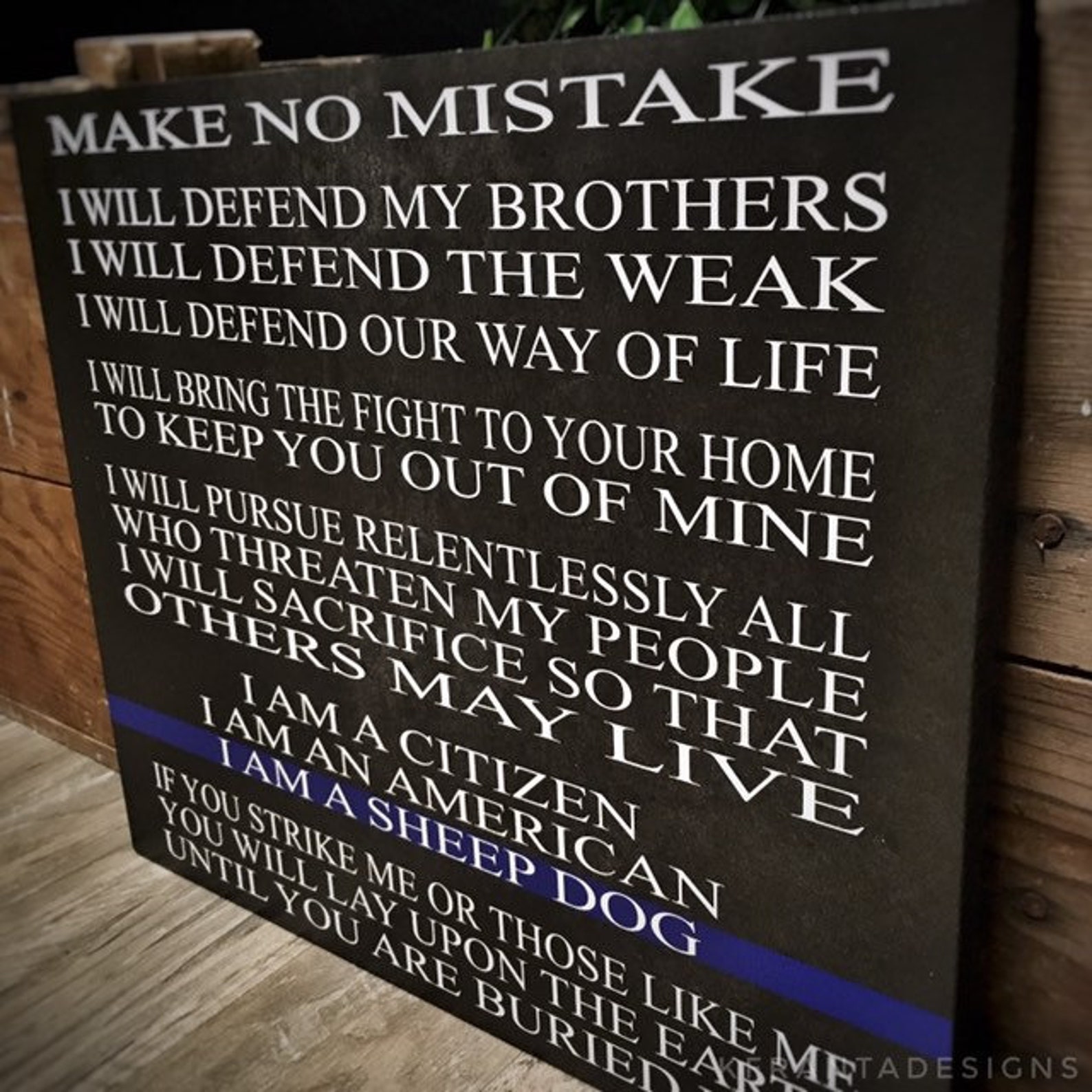 Thin Blue Line I Am a Sheep Dog Law Enforcement Police Officer Etsy