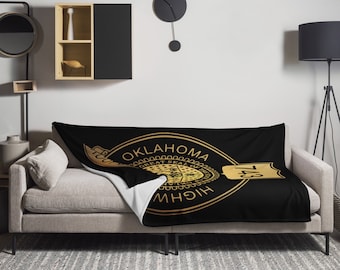 Personalized Oklahoma Highway Patrol Throw Blanket, Gift for OK Highway Patrol, State Trooper Blanket, Retirement Academy Graduation Gift