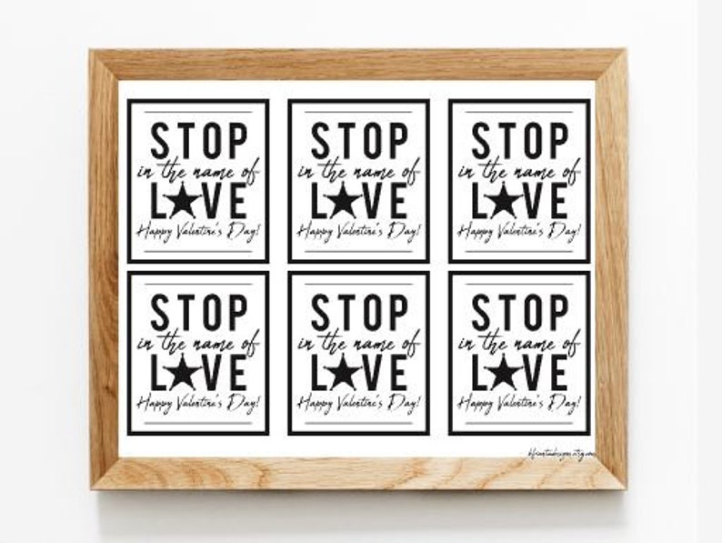 Sheriff Deputy Valentine Stop in the Name of Love 5 Point Star Printable Gift Tags Cards for Goody Bag Digital Download Badge LEO