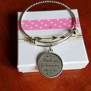 ride or die bracelet, bridesmaid bracelet, best friend bracelet, maid of honor bracelet, valentines gift, bestie gift, mothers day bracelet