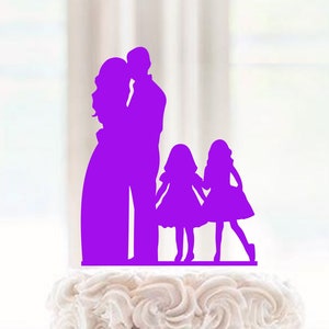 regular family wedding cake topper, blended family wedding, wedding cake topper, not skinny bride and groo, groom holding bride, curvy bride