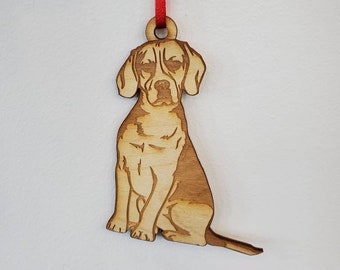 Beagle dog ornament, dog christmas ornament, beagle ornament, memorial ornament, pet ornament, beagle puppy ornament, engraved beagle dog pa
