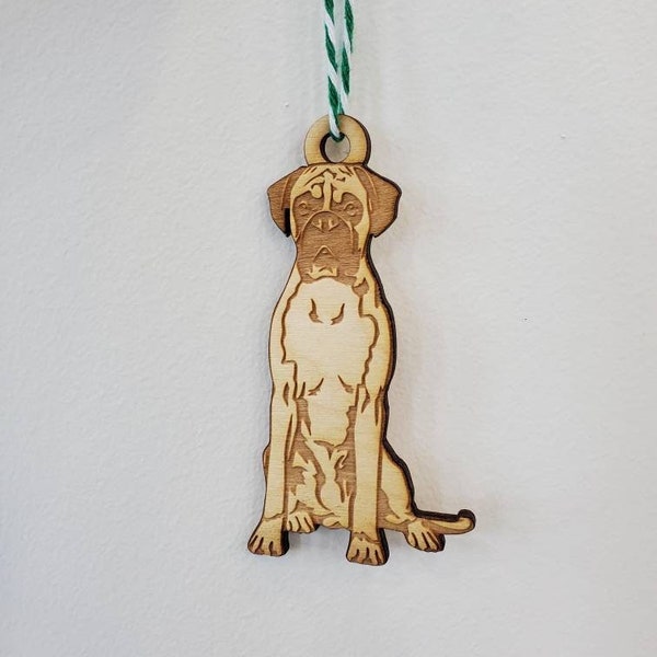 boxer christmas ornament, boxer pet ornament, boxer puppy ornament, boxer dog ornament, dog christmas, pet christmas, boxer Doggie