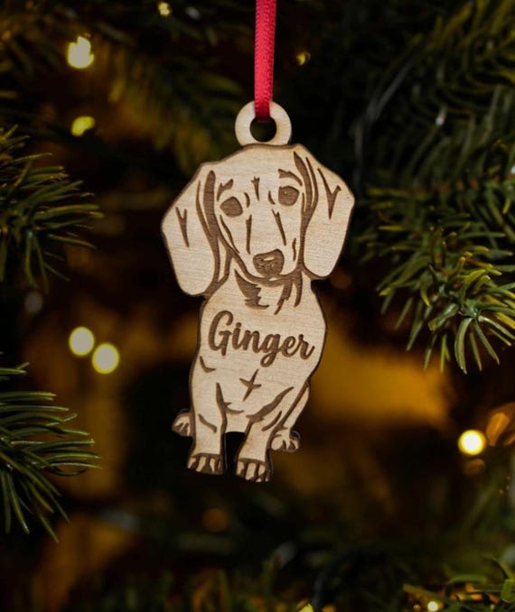 dachshund ornament, smiling dachshund christmas ornament, weiner dog, memorial ornament, pet ornament, puppy ornament, sweet weeny dog