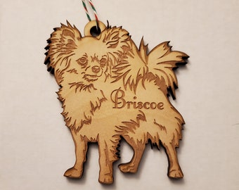Long hair chihuahua ornament, chihuahua christmas, christmas ornament, pet ornament, dog ornament, custom dog ornament, custom pet ornament