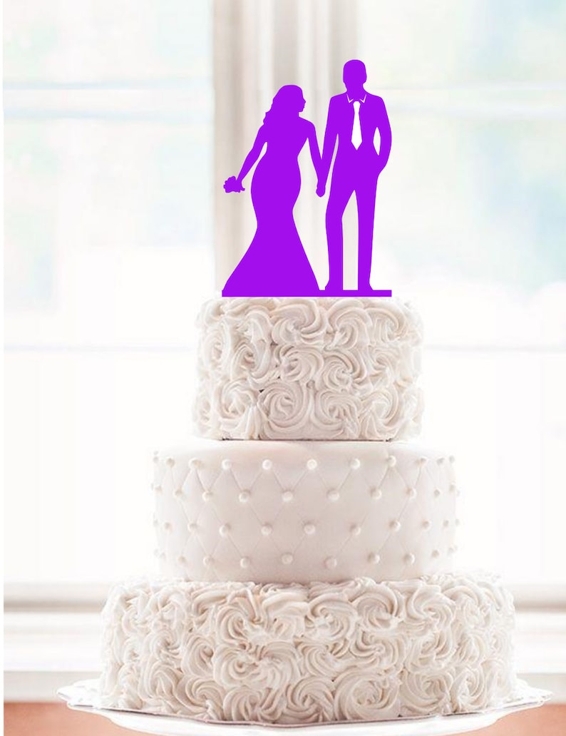 Wedding Cake Topper Bride and Groom Silhouette Wedding Cake - Etsy