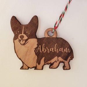 Big Wooden Corgi Christmas ornament Corgi Christmas Ornament dog ornament dog christmas Corgi ornament with Corgi dog pet ornament with dog