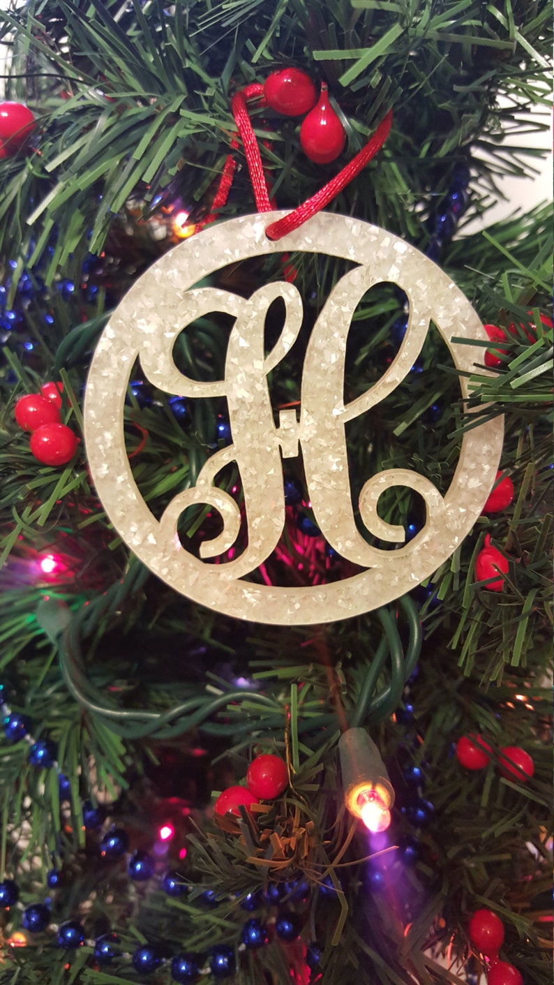 Monogram ornament initial ornament monogram christmas | Etsy