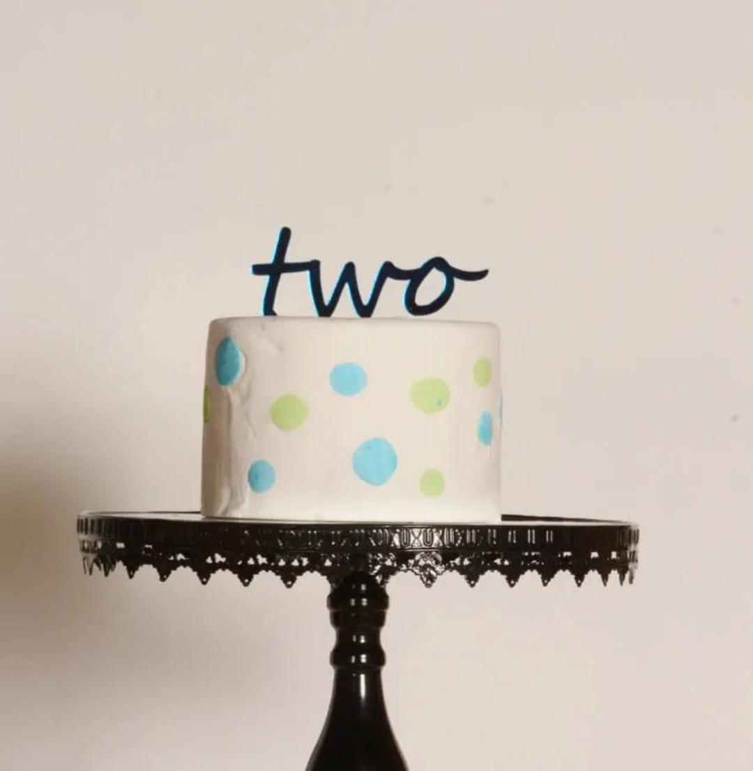 Two Cake Topper, 2 Cake Topper, Birthday Cake Topper, Two Topper, 2nd ...