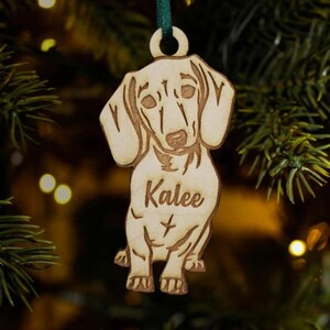 dachshund ornament, smiling dachshund christmas ornament, weiner dog, memorial ornament, pet ornament, puppy ornament, sweet weeny dog image 5