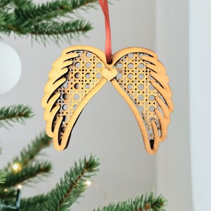 rattan wings christmas ornament, wings ornament, angel christmas ornament, angel ornament, rainbow ornament, angel wings ornament, memorial
