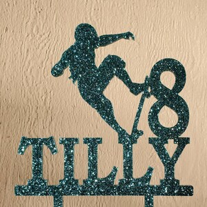 Black Glitter Skateboard Cake Topper - Skateboarding Theme Birthday Party Decorations