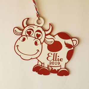 Cow christmas Ornament personalized baby ornament newborn ornament cow ornament babys first christmas baby keepsake baby shower baby's 1st bild 2