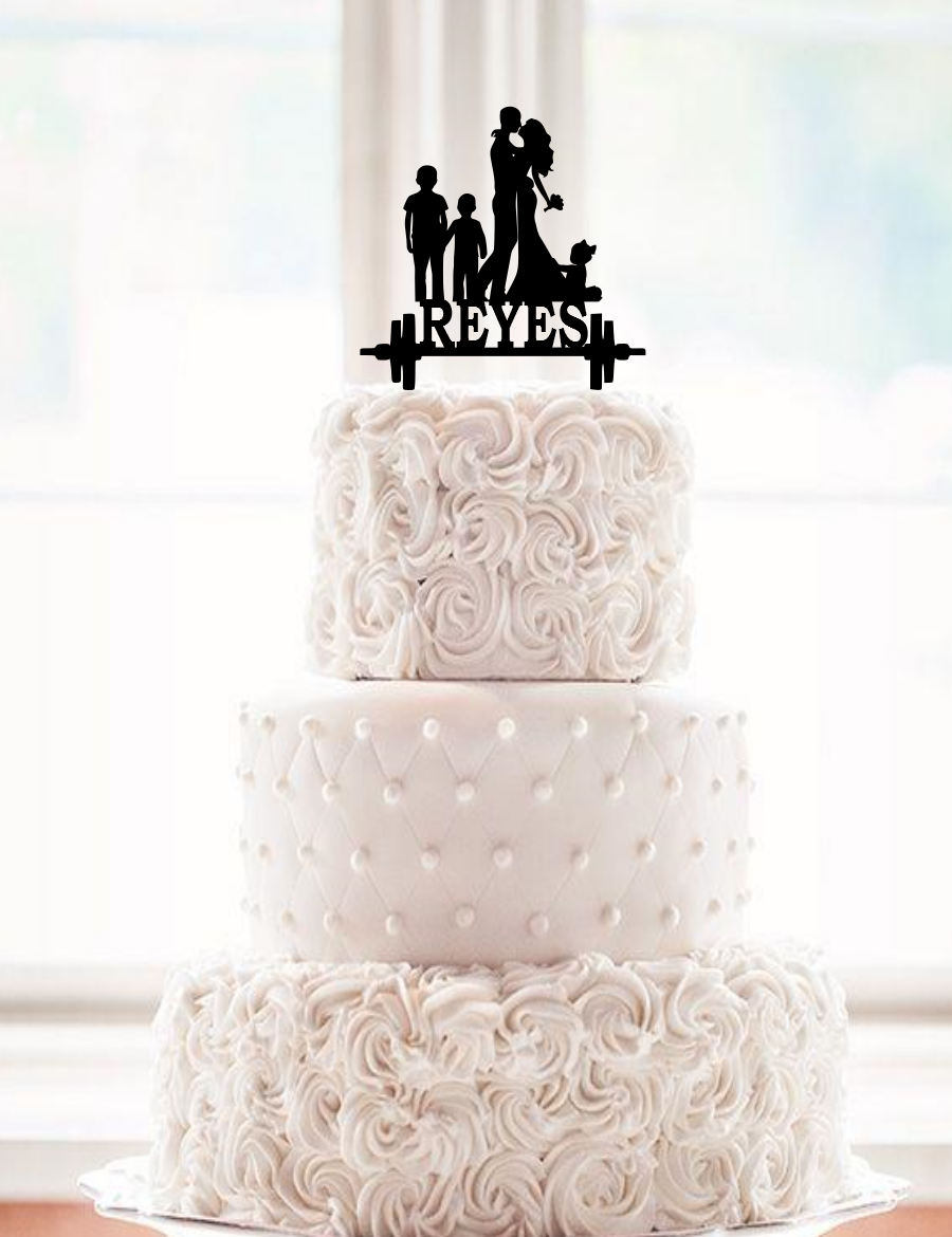 Barbell Wedding Cake Topper barbell cake topper barbell topper | Etsy