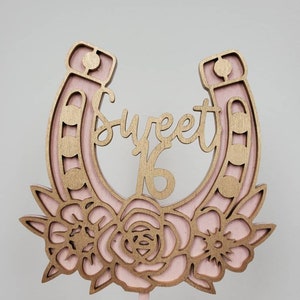 Horseshoe birthday cake topper with age cowboy birthday cowgirl birthday horseshoe topper horseshoe sweet 16 topper country girl birthday
