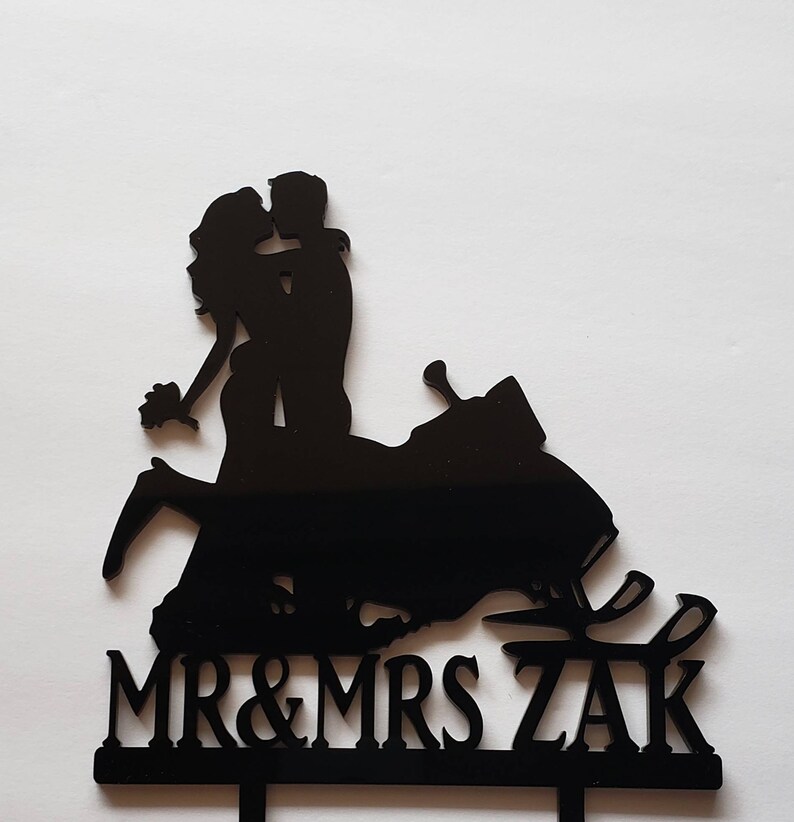 Snowmobile wedding cake topper snowmobile topper snowmobile Etsy