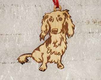 long hair Dachshund Christmas ornament dog Christmas Ornament dachshund ornament doxen christmas pet ornament dog lover christmas gift dog