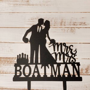 Mr & Mrs Bowling Wedding Cake Topper bowling Cake Topper bowling topper surname topper grooms cake bowl wedding bowler wedding bowling pins