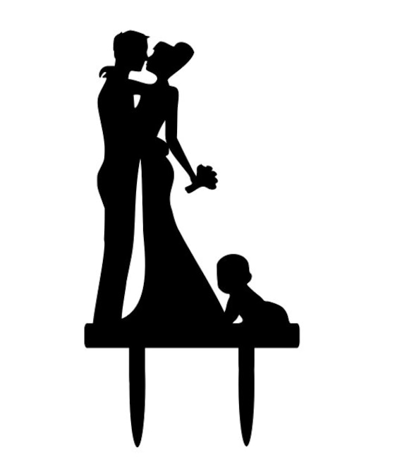 Free Shipping Bride And Groom Silhouette Wedding Cake Topper Etsy