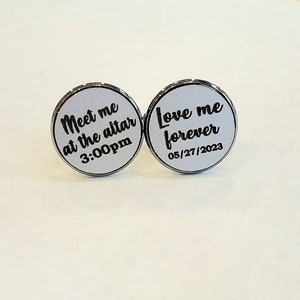Meet me at the altar Cufflinks love me forever Cufflinks custom cuff Links wedding cufflink wedding date cufflink grooms cufflink romantic