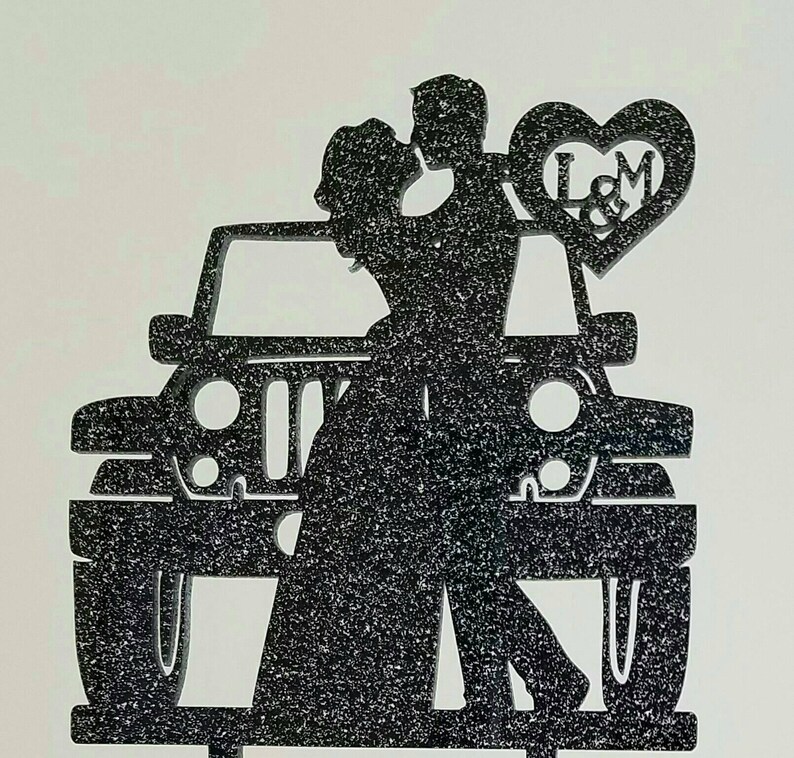 Last Name Jeep Couple Wedding Cake Topper Jeep Cake Topper Etsy