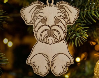 schnoodle ornament, schnoodle christmas ornament, dog ornament, pet ornament, schnoodle figurine schnoodle gifts, schnoodle face,