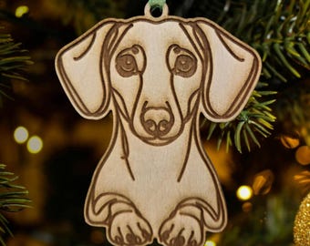 Wirehaired dachshund ornament, long hair dachshund christmas ornament, weeny dog, memorial ornament, pet ornament, puppy ornament, wire hair