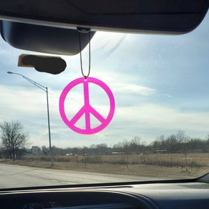 Peace charm, peace sign rear view mirror, peace car, car accessory, high vibrations, hippie car, hippie charm hippie mirror charm, boho car