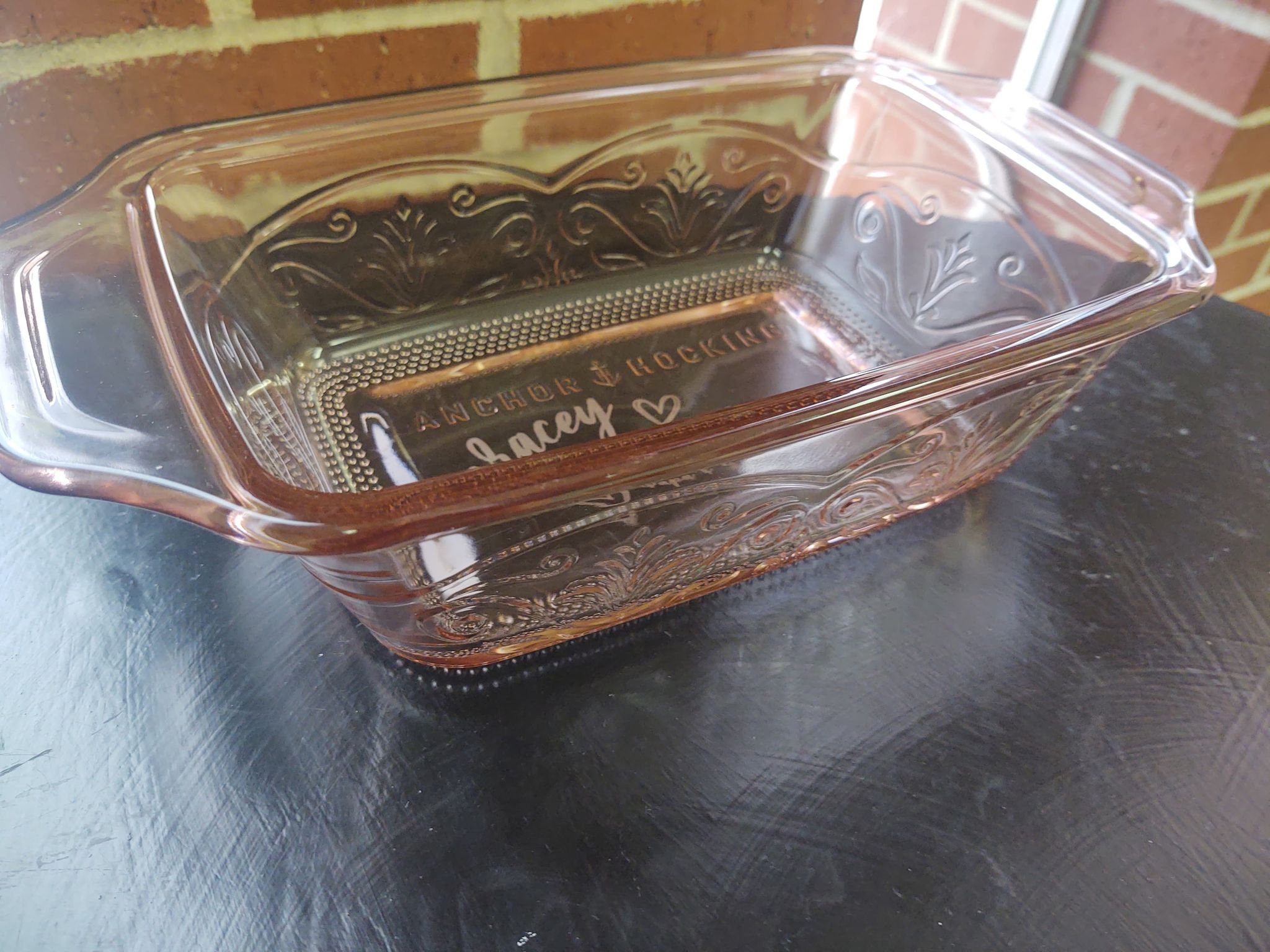 Baking Dish Glass Loaf Pan / 8x8 Pink Glass Bread Pan Laser Etsy Canada