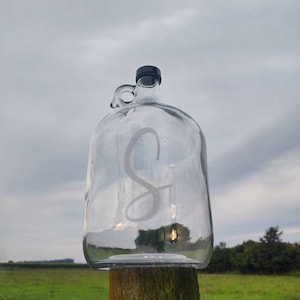 Last Name Est. Date One Gallon Glass Jug | Wedding Fund | Customizable Glass Jar | Vacation Fund Jar | Money Growler | Tatoo Fund