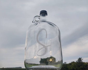 Last Name Est. Date One Gallon Glass Jug | Wedding Fund | Customizable Glass Jar | Vacation Fund Jar | Money Growler | Tatoo Fund