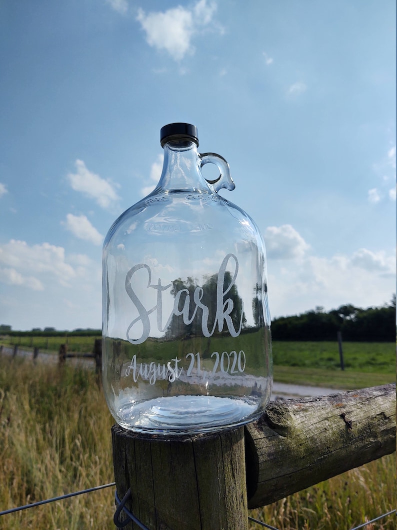 4 X Custom Jugs With Name 1 Gallon Glass Jug Wedding Fund Etsy