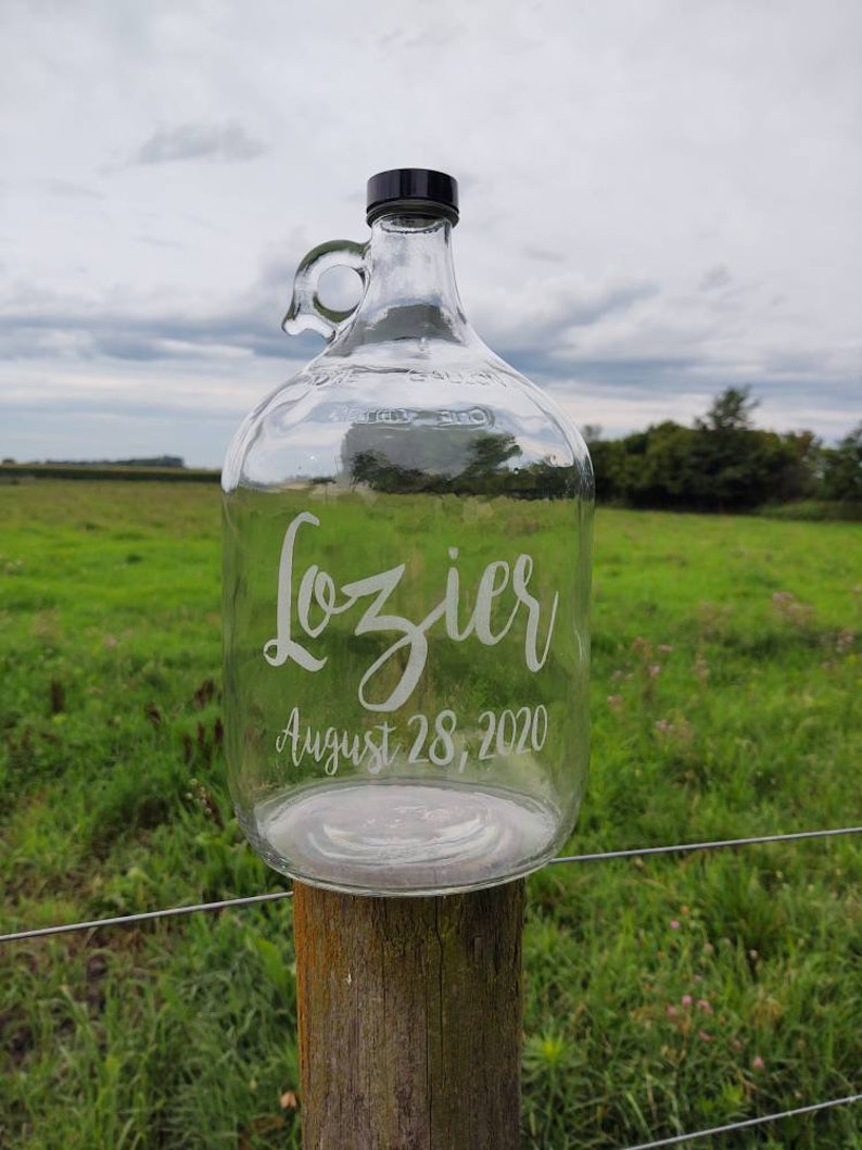 4 X Custom Jugs With Name 1 Gallon Glass Jug Wedding Fund Etsy