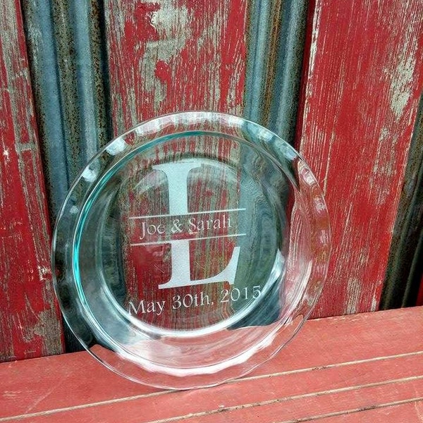 Personalized Pie Plate | Custom Holiday Gift | Wedding Gift | Christmas Gift | Unique Gift  | Pyrex Dish