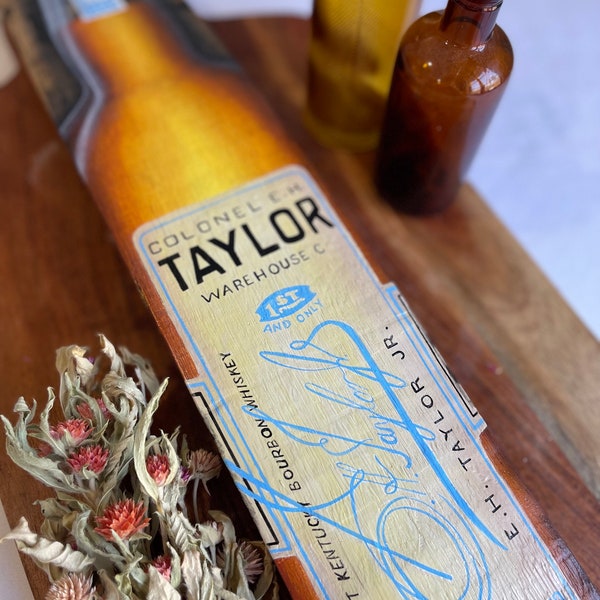 Hand Painted Bourbon Barrel Stave (Colonel E.H. Taylor Warehouse C Bottle)