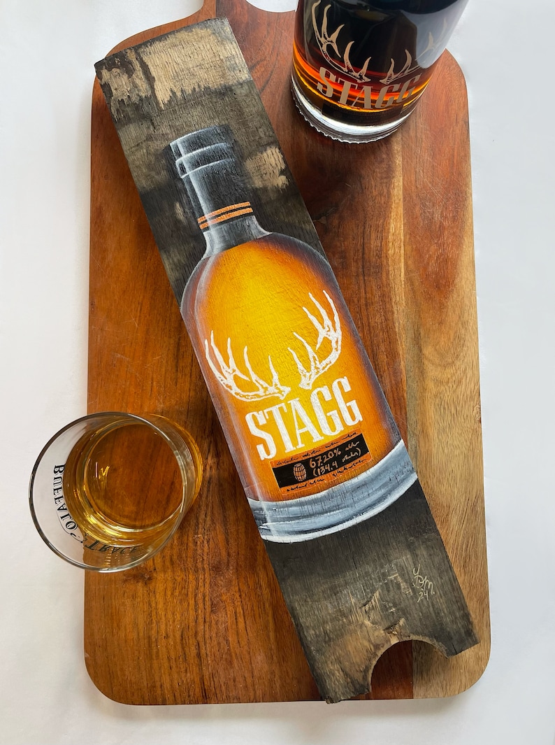 Hand Painted Bourbon Barrel Stave (STAGG) - Etsy