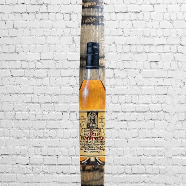 Hand Painted Bourbon Barrel Stave (Old Rip Van Winkle)