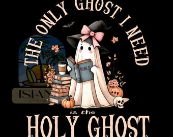 Christian Halloween Ghost PNG: Faith-Based Graphic (300 DPI)