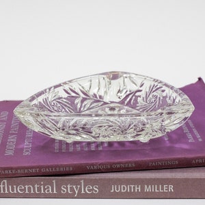 Hazel Atlas Cut Glass Footed Ashtray, Triangular Shape