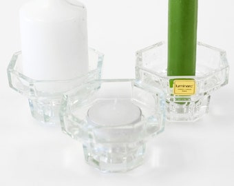 Zestaw szklanych świeczników Arcoroc Octime na podgrzewacze, świece wotywne lub stożkowe