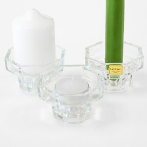 Arcoroc Octime Glass Candle Holder Set for Tealights, Votives, or Tapers