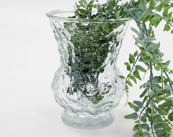E.O. Brody Glass Co Textured Depression Crinkle Glass Vase