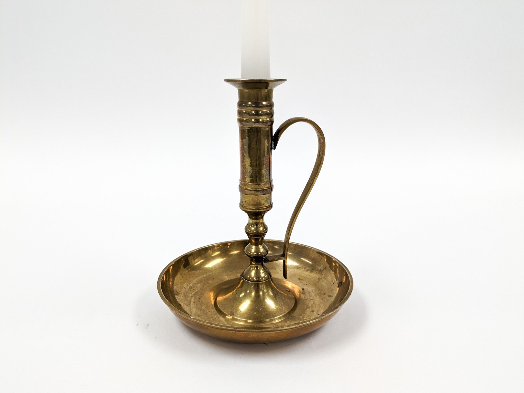 Lottie Antique Brass Chamberstick – Grove Home