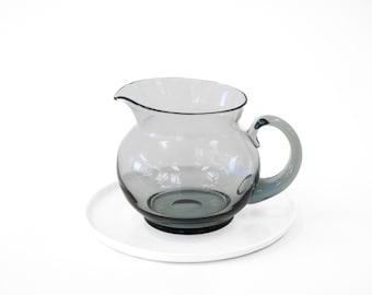1960's Blenko Smokey Grey Blown Glass Pitcher